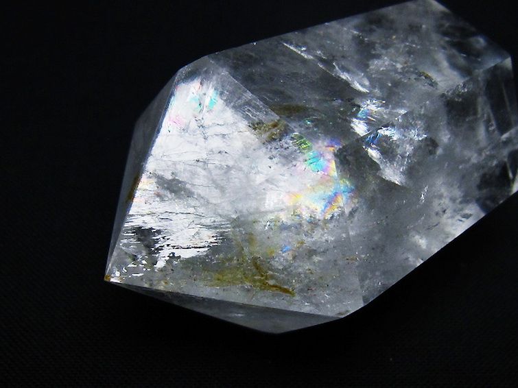 虹入りヒマラヤ水晶ダブルポイント [t98-2605] 1枚目