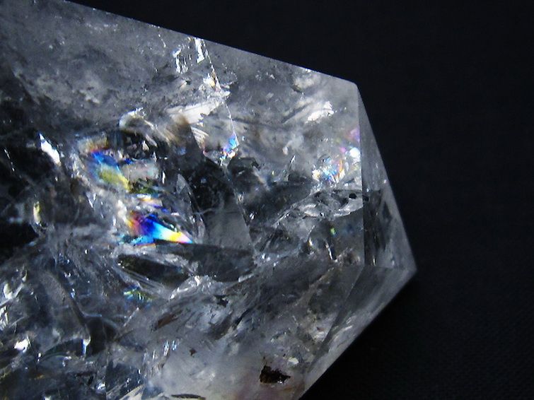 虹入りヒマラヤ水晶ダブルポイント [t98-2678] 1枚目