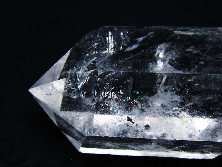 虹入りヒマラヤ水晶ダブルポイント [t98-2684] 1枚目