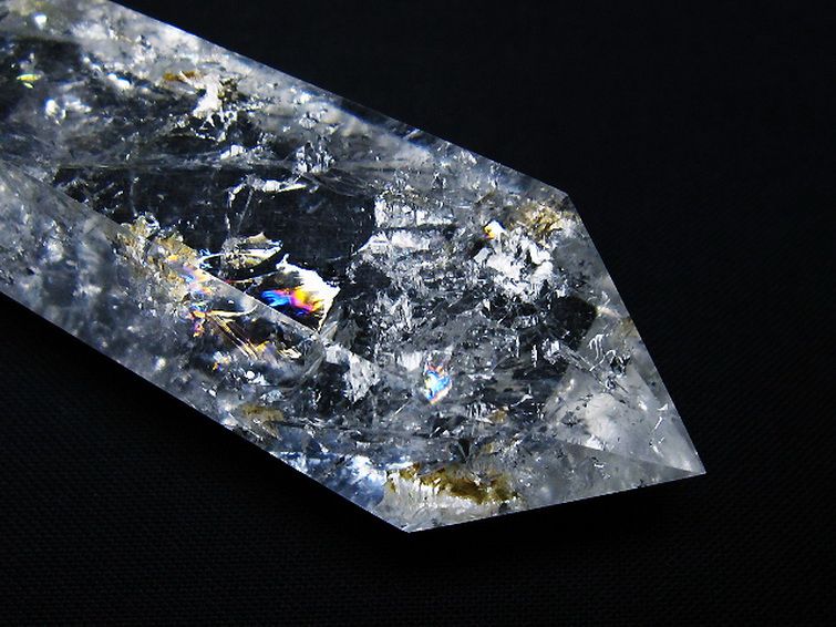 虹入りヒマラヤ水晶ダブルポイント [t98-2729] 1枚目