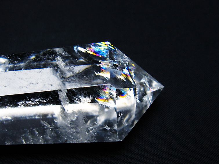 虹入りヒマラヤ水晶ダブルポイント [t98-2747] 1枚目