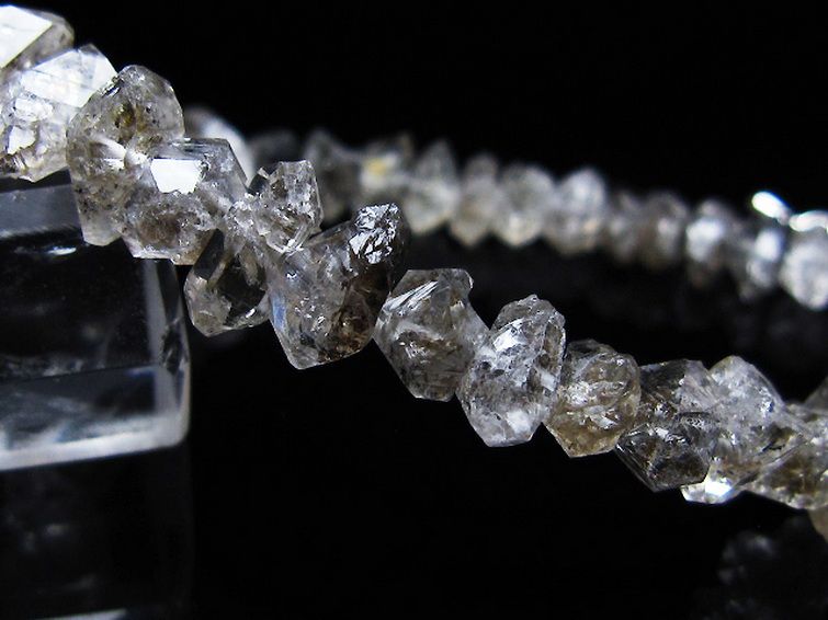 スティブナイト（輝安鉱）入り | ハーキマーダイヤモンド水晶ブレスレット[T99-5880] 3枚目