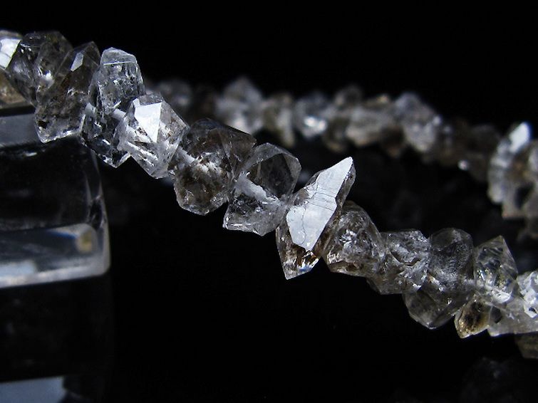 スティブナイト（輝安鉱）入り | ハーキマーダイヤモンド水晶ブレスレット[T99-5885] 3枚目