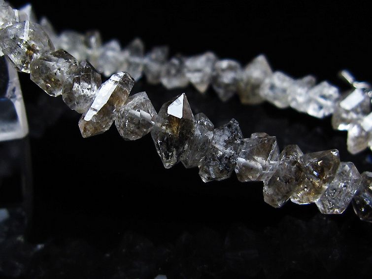 スティブナイト（輝安鉱）入り | ハーキマーダイヤモンド水晶ブレスレット[T99-5901] 3枚目